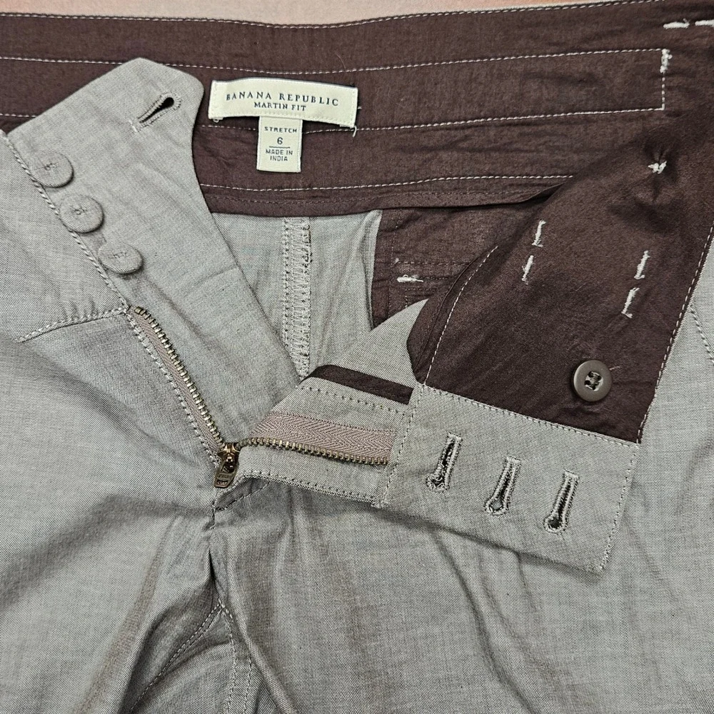 Banana Republic Martin Fit Wide Leg Pants Womens 6 Taupe Career Trousers‎